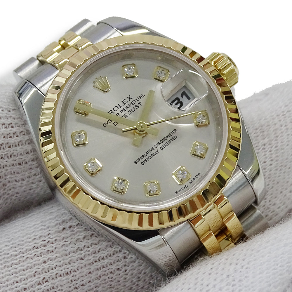 ROLEX ロレックス デイトジャスト 179173G D番 レディース 腕時計 自動巻き AT SS YG ダイヤモンド 磨き済み【中古】
