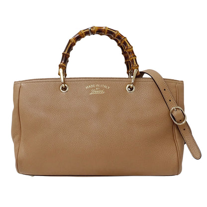 GUCCI グッチ 2wayバッグ バンブー ベージュ 323660 レザー レディース 【中古】