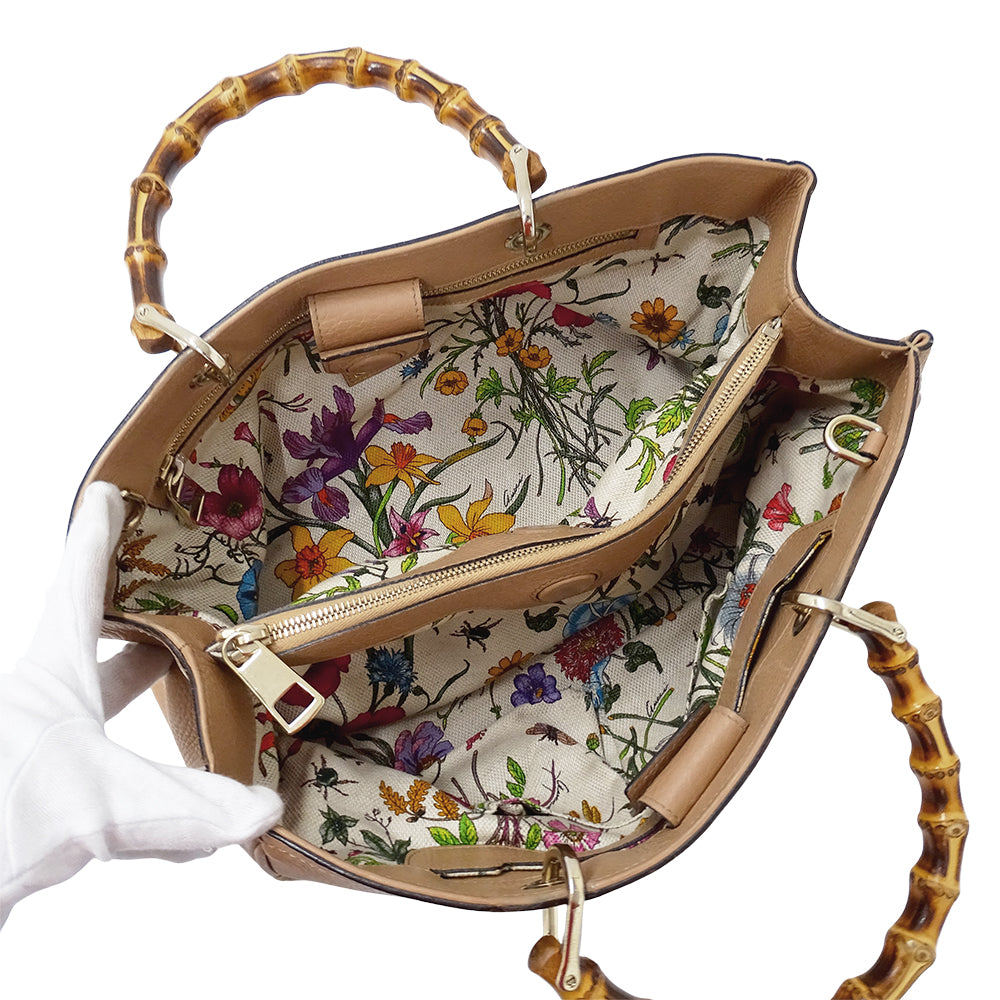 GUCCI グッチ 2wayバッグ バンブー ベージュ 323660 レザー レディース 【中古】
