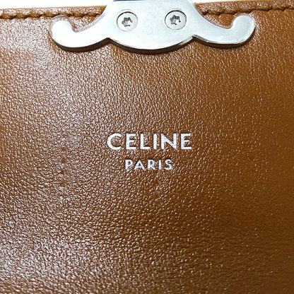 CELINE セリーヌ スモール フラップウォレット 三つ折り財布 トリオンフ ブルー デニム レディース 【中古】
