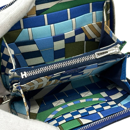 HERMES エルメス 二つ折り財布 アザップ シルクイン コンパクト ネイビー ヴォーエプソン レディース 【中古】