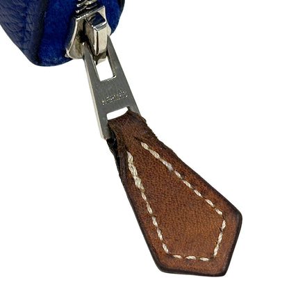 HERMES エルメス 二つ折り財布 アザップ シルクイン コンパクト ネイビー ヴォーエプソン レディース 【中古】
