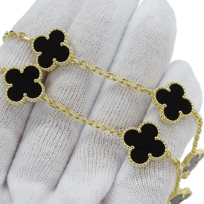 Van Cleef & Arpels ヴァンクリーフ＆アーペル ヴィンテージアルハンブラ 10モチーフ ネックレス 750YG オニキス レディース 【中古】