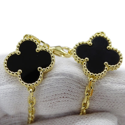 Van Cleef & Arpels ヴァンクリーフ＆アーペル ヴィンテージアルハンブラ 10モチーフ ネックレス 750YG オニキス レディース 【中古】