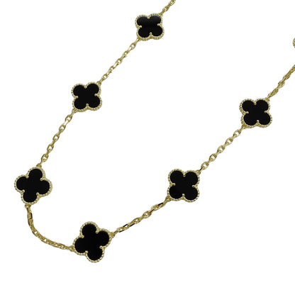 Van Cleef & Arpels ヴァンクリーフ＆アーペル ヴィンテージアルハンブラ 10モチーフ ネックレス 750YG オニキス レディース 【中古】