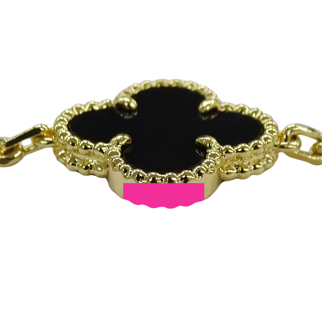 Van Cleef & Arpels ヴァンクリーフ＆アーペル ヴィンテージアルハンブラ 10モチーフ ネックレス 750YG オニキス レディース 【中古】