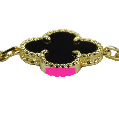 Van Cleef & Arpels ヴァンクリーフ＆アーペル ヴィンテージアルハンブラ 10モチーフ ネックレス 750YG オニキス レディース 【中古】