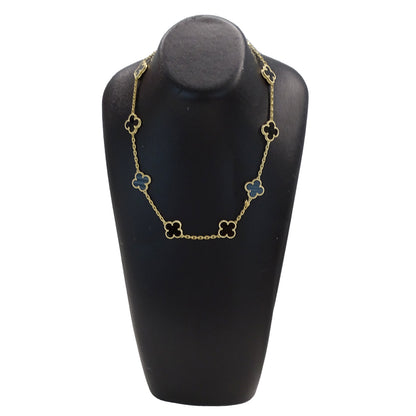 Van Cleef & Arpels ヴァンクリーフ＆アーペル ヴィンテージアルハンブラ 10モチーフ ネックレス 750YG オニキス レディース 【中古】