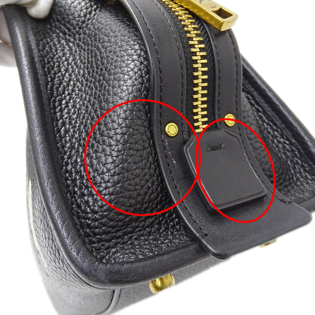 COACH コーチ ローグ 25 2wayバッグ ブラック C0307 レザー レディース ジャンミシェルバスキア コラボ 【中古】