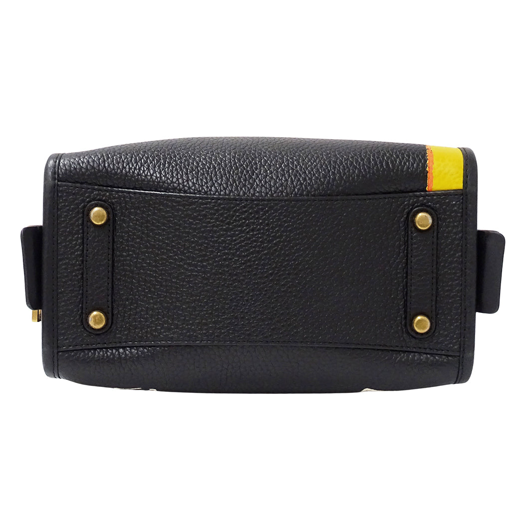 COACH コーチ ローグ 25 2wayバッグ ブラック C0307 レザー レディース ジャンミシェルバスキア コラボ 【中古】