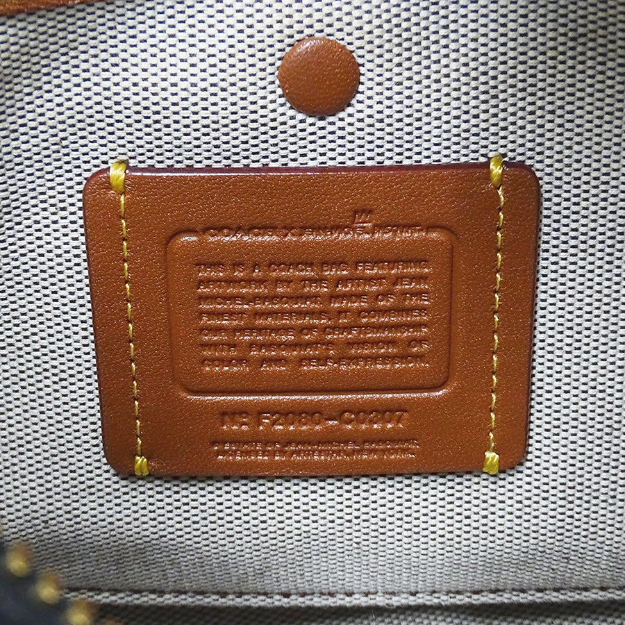 COACH コーチ ローグ 25 2wayバッグ ブラック C0307 レザー レディース ジャンミシェルバスキア コラボ 【中古】