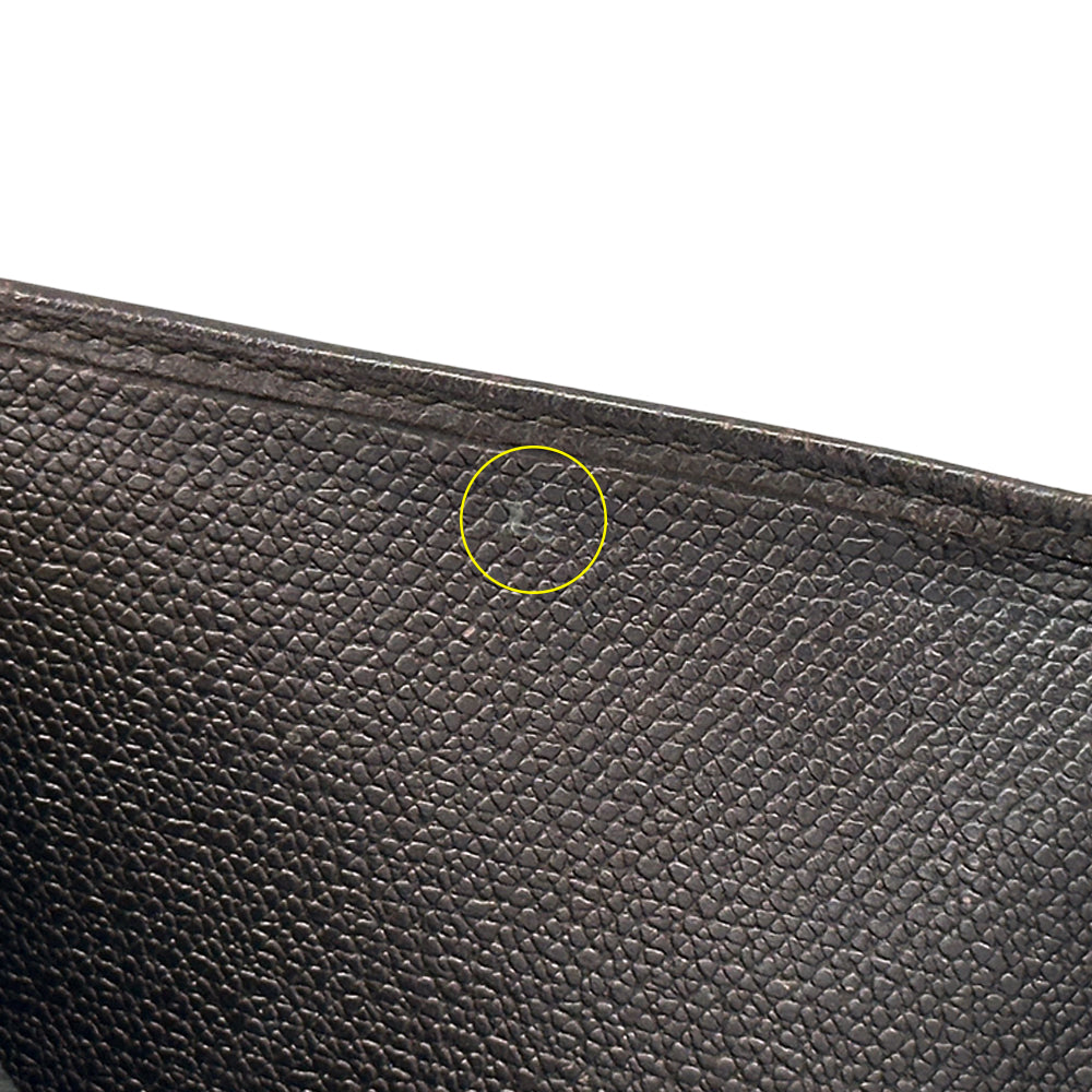 CHANEL シャネル 二つ折り財布 ココボタン ダークブラウン レザー レディース メンズ 【中古】