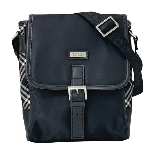 BURBERRY BLACK LABEL バーバリーブラックレーベル ショルダーバッグ ブラック ナイロン メンズ 【中古】
