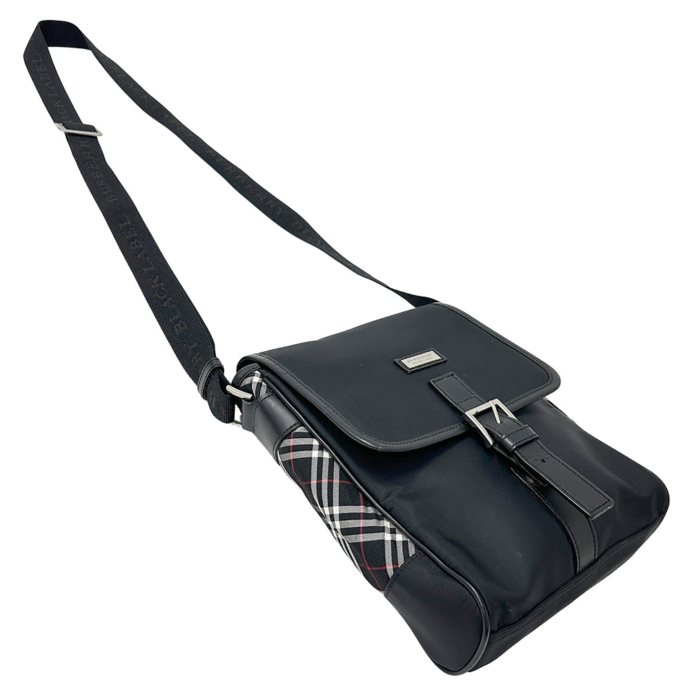 BURBERRY BLACK LABEL バーバリーブラックレーベル ショルダーバッグ ブラック ナイロン メンズ 【中古】