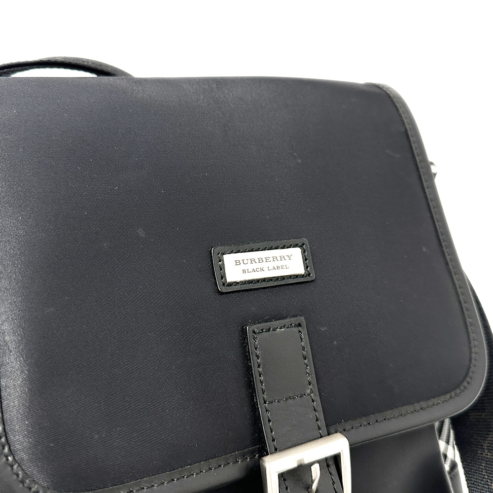 BURBERRY BLACK LABEL バーバリーブラックレーベル ショルダーバッグ ブラック ナイロン メンズ 【中古】