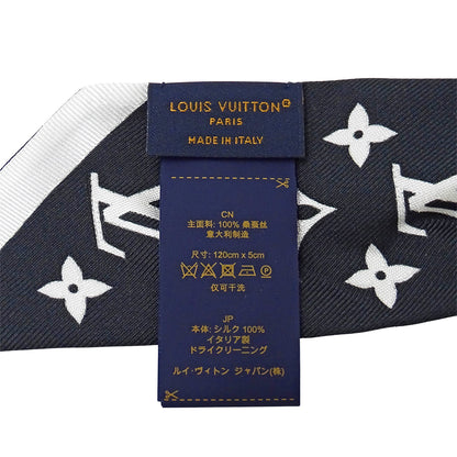 LOUIS VUITTON ルイ・ヴィトン バンドーBB モノグラム インフィニティ スカーフ ホワイト ノワール M90682 シルク レディース 【中古】
