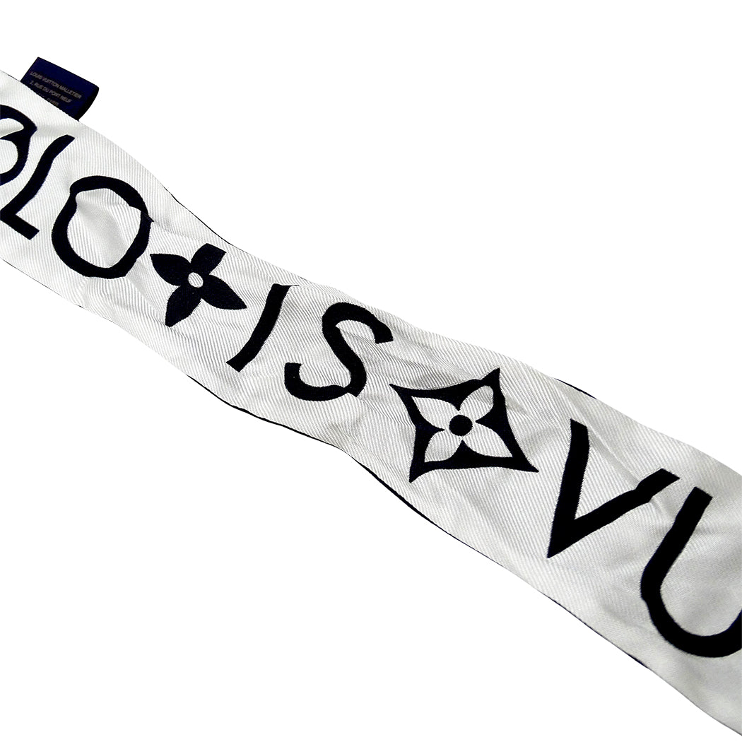 LOUIS VUITTON ルイ・ヴィトン バンドーBB モノグラム インフィニティ スカーフ ホワイト ノワール M90682 シルク レディース 【中古】