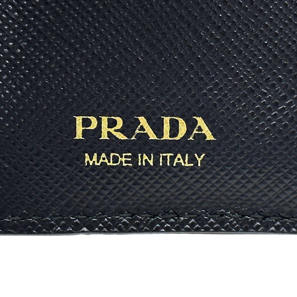 PRADA プラダ 二つ折り財布 ブラック 1MV204 サフィアーノ レディース メンズ 【中古】