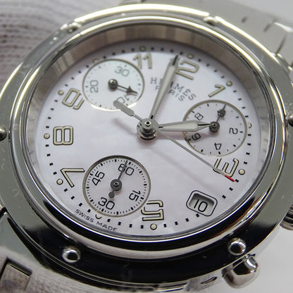 HERMES エルメス クリッパー CL1.310 レディース 腕時計 ピンクシェル クオーツ QZ ステンレス 磨き済み【中古】