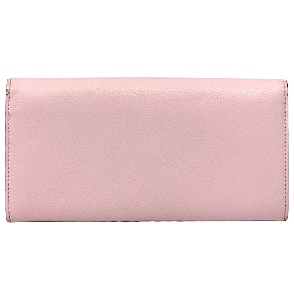 FENDI フェンディ 長財布 エフイズ ピンク ゴールド レザー レディース 【中古】