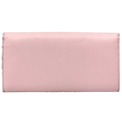 FENDI フェンディ 長財布 エフイズ ピンク ゴールド レザー レディース 【中古】