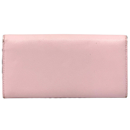 FENDI フェンディ 長財布 エフイズ ピンク ゴールド レザー レディース 【中古】