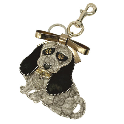 GUCCI グッチ キーホルダー グッチョリ ビーグル ブラウン ブラック レディース 206078 【中古】