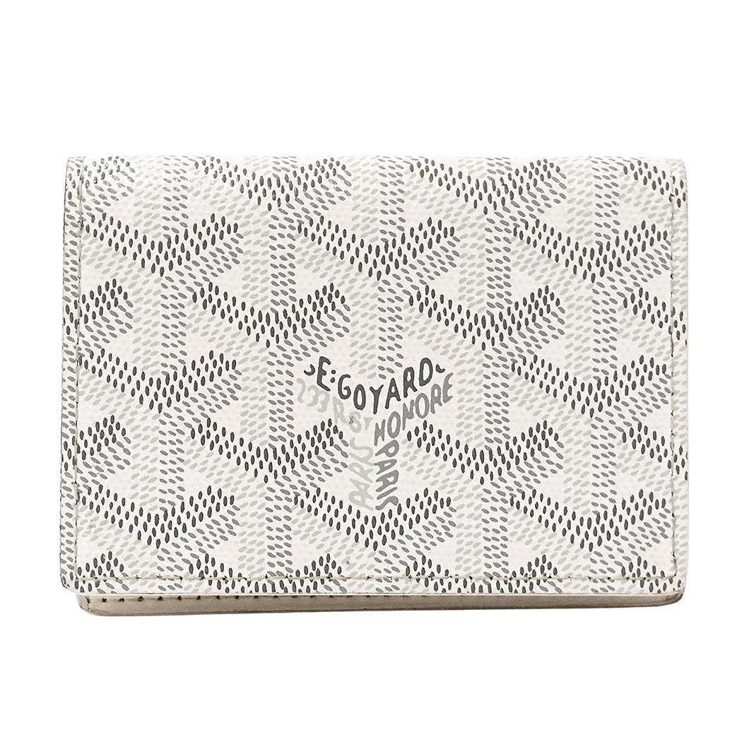 GOYARD ゴヤール マルゼルブ カードケース ホワイト コーティングキャンバス レディース 【中古】