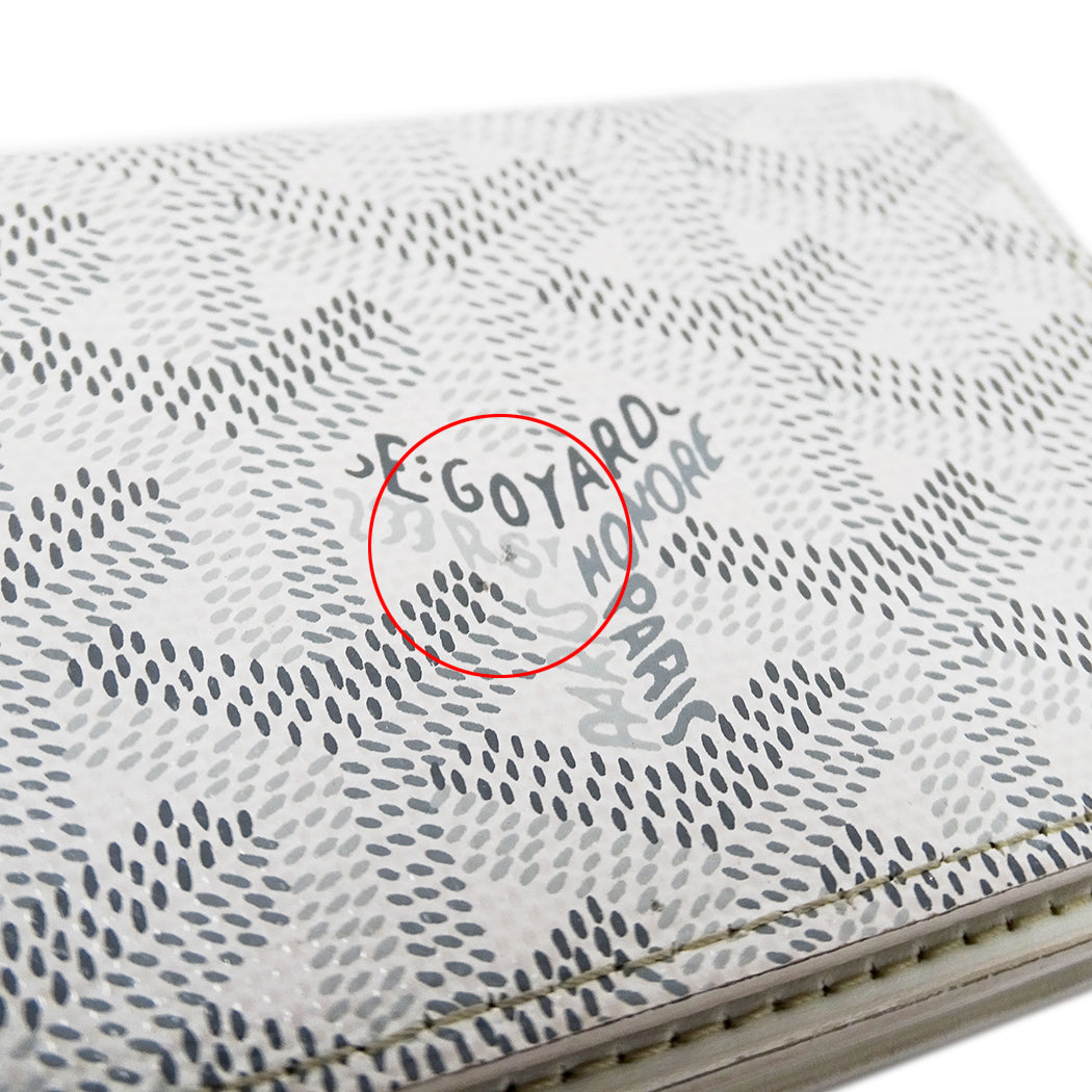 GOYARD ゴヤール マルゼルブ カードケース ホワイト コーティングキャンバス レディース 【中古】
