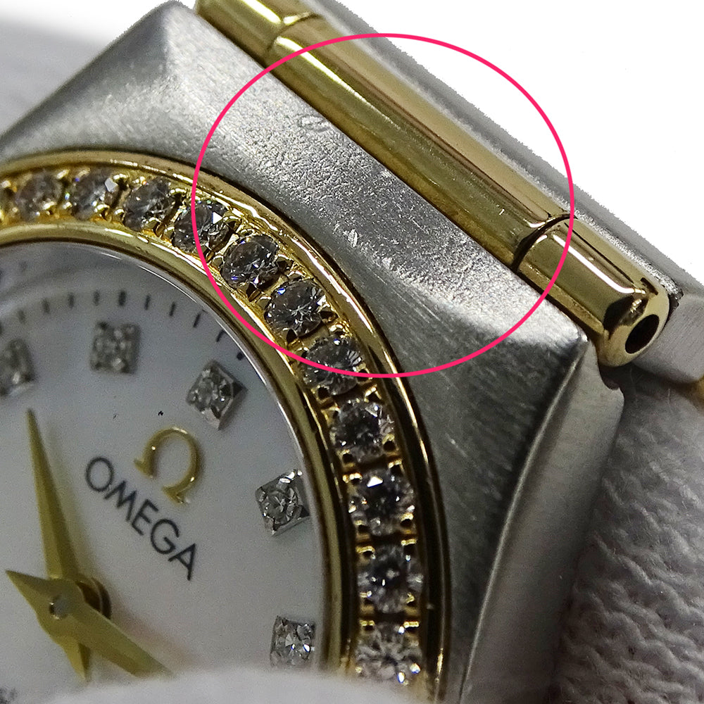 OMEGA オメガ コンステレーション ミニ 1267.75 レディース 腕時計 クオーツ QZ SS YG ダイヤモンド 磨き済み【中古】