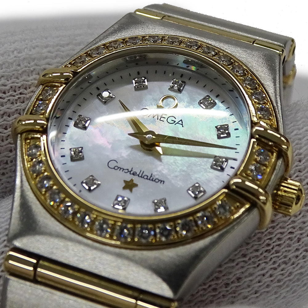 OMEGA オメガ コンステレーション ミニ 1267.75 レディース 腕時計 クオーツ QZ SS YG ダイヤモンド 磨き済み【中古】