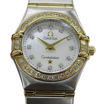 OMEGA オメガ コンステレーション ミニ 1267.75 レディース 腕時計 クオーツ QZ SS YG ダイヤモンド 磨き済み【中古】