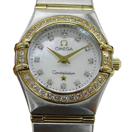 OMEGA オメガ コンステレーション ミニ 1267.75 レディース 腕時計 クオーツ QZ SS YG ダイヤモンド 磨き済み【中古】