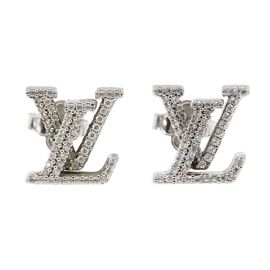 LOUIS VUITTON ルイ・ヴィトン ピアス・LV アイコニック ストラス ピアス ラインストーン シルバー レディース M00608 【中古】