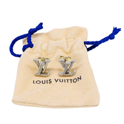 LOUIS VUITTON ルイ・ヴィトン ピアス・LV アイコニック ストラス ピアス ラインストーン シルバー レディース M00608 【中古】