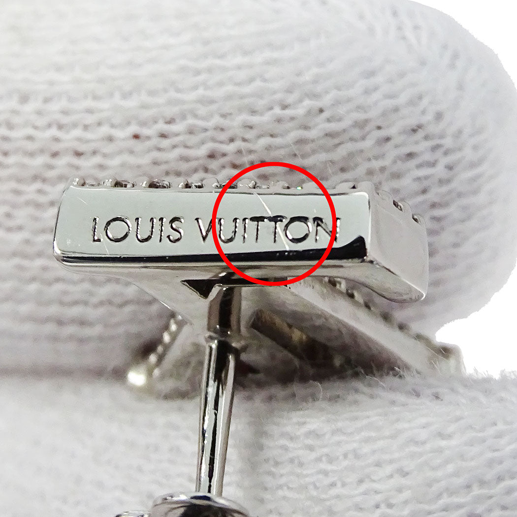LOUIS VUITTON ルイ・ヴィトン ピアス・LV アイコニック ストラス ピアス ラインストーン シルバー レディース M00608 【中古】
