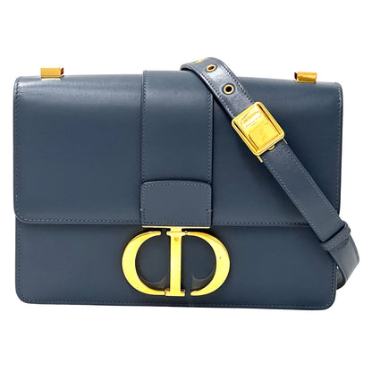 Dior ディオール 30モンテーニュ ショルダーバッグ ブルー ゴールド金具 レザー レディース 【中古】