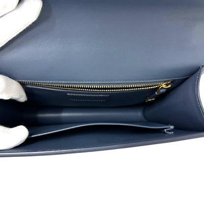 Dior ディオール 30モンテーニュ ショルダーバッグ ブルー ゴールド金具 レザー レディース 【中古】