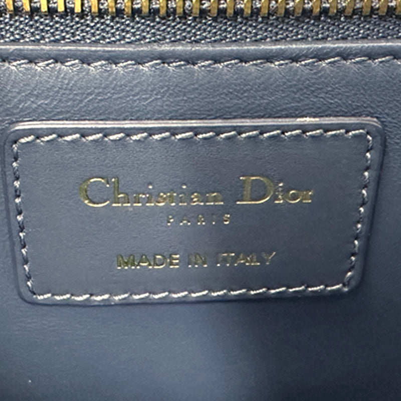 Dior ディオール 30モンテーニュ ショルダーバッグ ブルー ゴールド金具 レザー レディース 【中古】