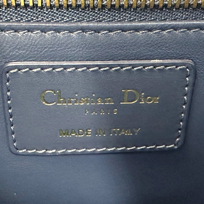 Dior ディオール 30モンテーニュ ショルダーバッグ ブルー ゴールド金具 レザー レディース 【中古】