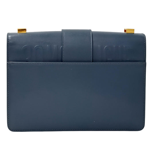 Dior ディオール 30モンテーニュ ショルダーバッグ ブルー ゴールド金具 レザー レディース 【中古】