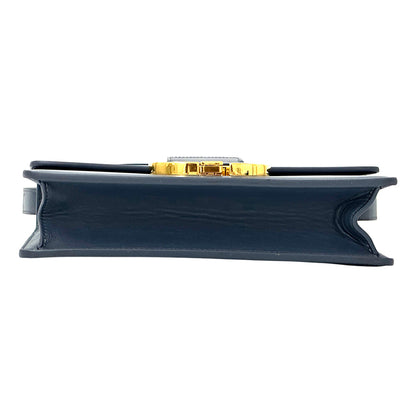 Dior ディオール 30モンテーニュ ショルダーバッグ ブルー ゴールド金具 レザー レディース 【中古】