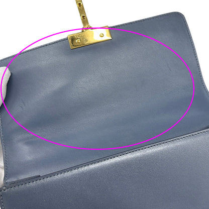 Dior ディオール 30モンテーニュ ショルダーバッグ ブルー ゴールド金具 レザー レディース 【中古】