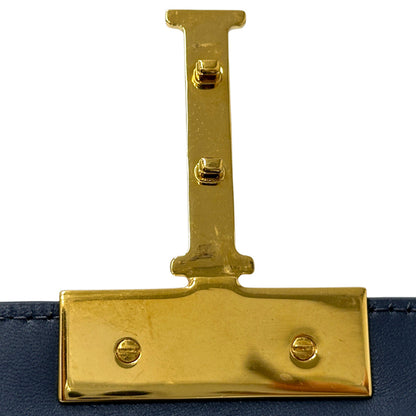 Dior ディオール 30モンテーニュ ショルダーバッグ ブルー ゴールド金具 レザー レディース 【中古】