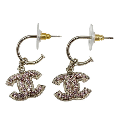 CHANEL シャネル ピアス ラインストーン ピンク ゴールド レディース 【中古】