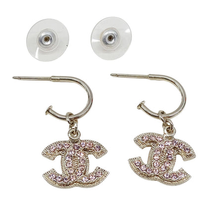 CHANEL シャネル ピアス ラインストーン ピンク ゴールド レディース 【中古】