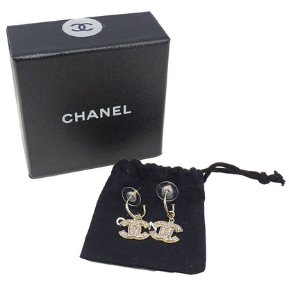 CHANEL シャネル ピアス ラインストーン ピンク ゴールド レディース 【中古】