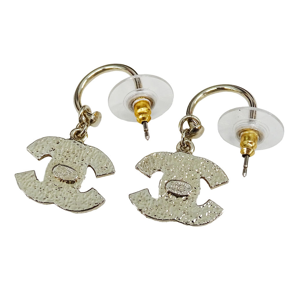 CHANEL シャネル ピアス ラインストーン ピンク ゴールド レディース 【中古】
