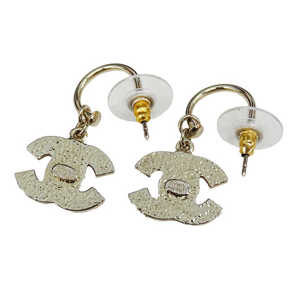 CHANEL シャネル ピアス ラインストーン ピンク ゴールド レディース 【中古】