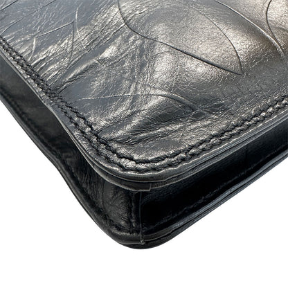 CHANEL シャネル ショルダーバッグ ココマーク ブラック ラムスキン レディース 【中古】